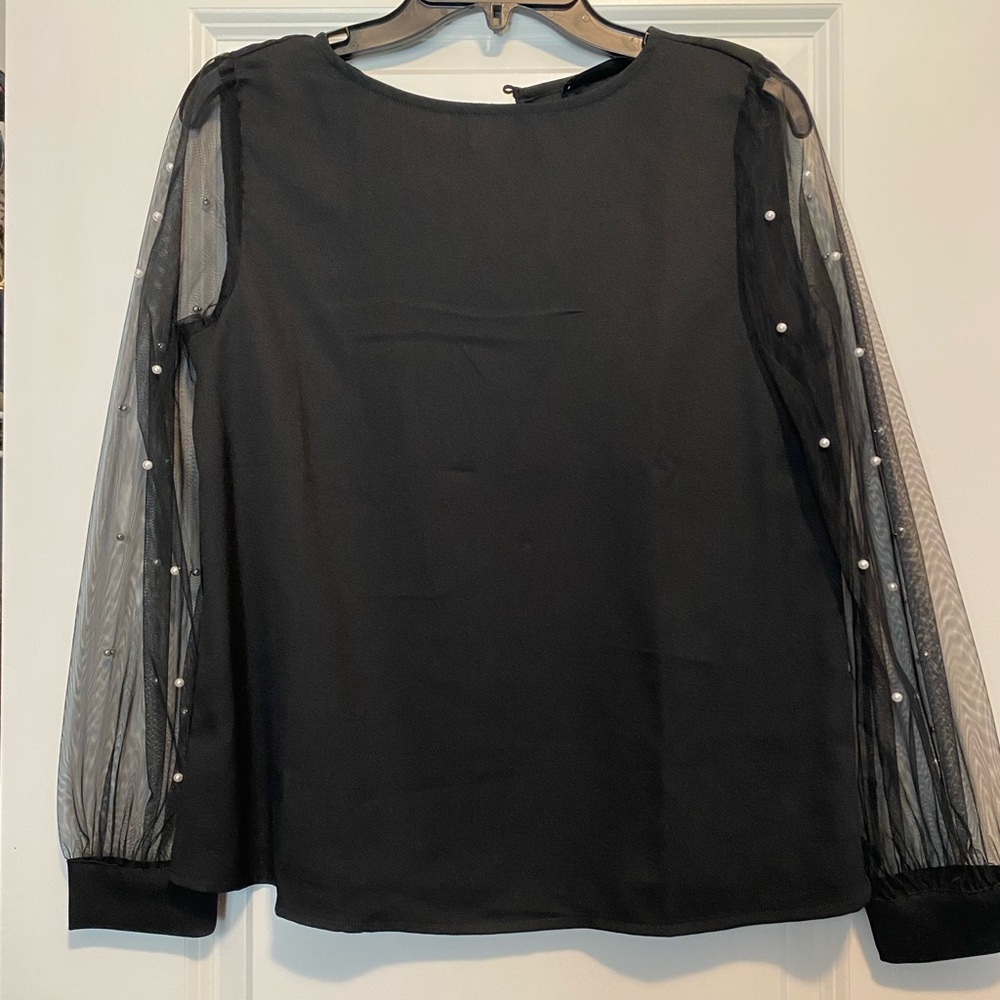 Shein black long sleeve blouse